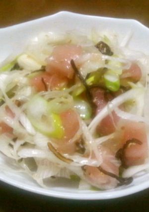 俺流のおつまみ！鮪とネギの激旨塩昆布和え-レシピのメイン写真