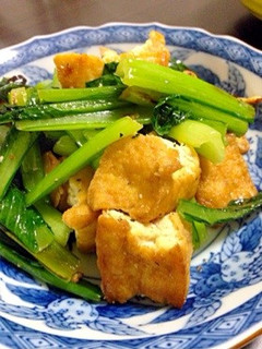小松菜と厚揚げ ペペロンチーノ風-レシピのメイン写真