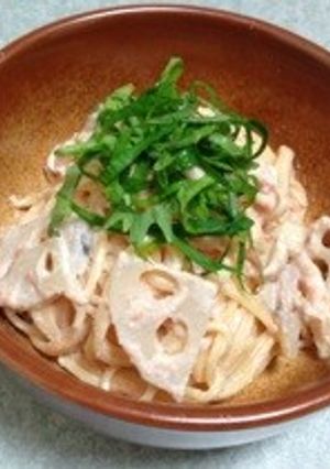 たらこと蓮根のクリームパスタ-レシピのメイン写真