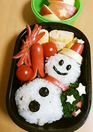 クリスマスに☆雪だるまサンタ弁当-レシピのメイン写真