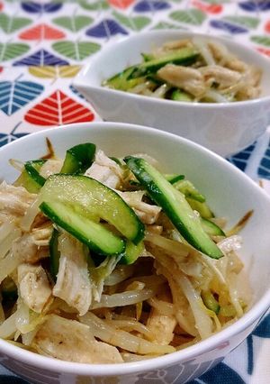 簡単！もやしでかさましネギダレ棒々鶏風☆-レシピのメイン写真