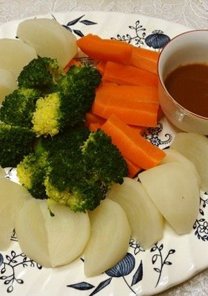 茹で野菜のはちみつ味噌トマト ディップ添-レシピのメイン写真