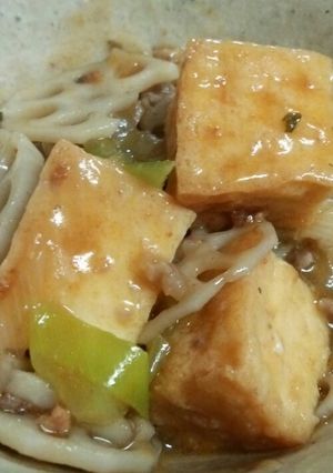 簡単 れんこん厚揚げ麻婆豆腐-レシピのメイン写真
