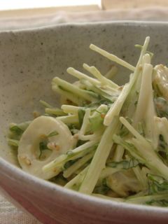 水菜とちくわのわさびマヨ和え-レシピのメイン写真