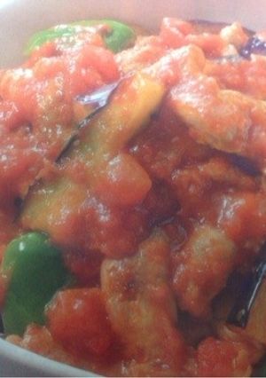 豚肉、なす、トマト生姜焼き丼-レシピのメイン写真