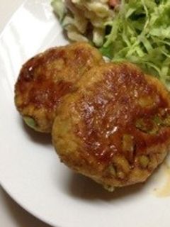蓮根鶏ハンバーグの照り焼き!おから入り!-レシピのメイン写真