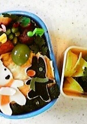 リサとガスパールのキャラ弁o(^▽^)o-レシピのメイン写真