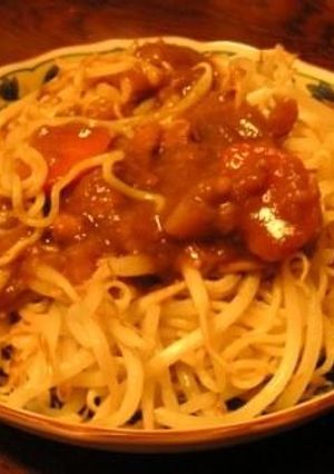 再生・手抜きのカレーぶっかけ焼きそば-レシピのメイン写真