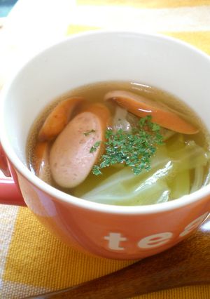 ささっとスープ☆きゃべつとウインナー-レシピのメイン写真