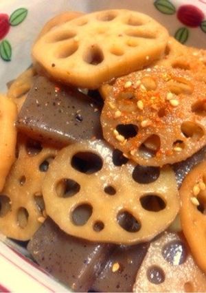 レンコンとこんにゃくのピリ辛炒め-レシピのメイン写真