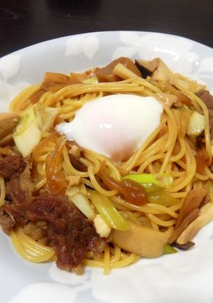 翌日のお楽しみ♬すき焼きパスタ（うどん）-レシピのメイン写真