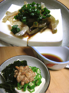 冷やっこバリエ(納豆オクラ&搾菜)-レシピのメイン写真