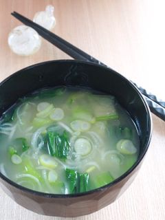 青梗菜と葱の味噌汁-レシピのメイン写真
