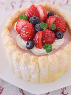 二人用クリスマスケーキ★苺ムースケーキ-レシピのメイン写真