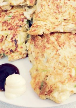 お好み焼？チヂミ？ヘルシーふわとろ焼き☻-レシピのメイン写真