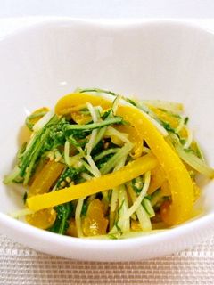 水菜とパプリカのさっぱり胡麻和え♪-レシピのメイン写真