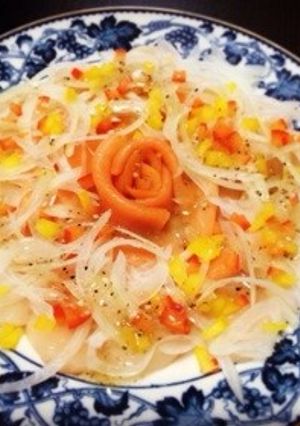 簡単 ホタテとサーモンのカルパッチョ-レシピのメイン写真