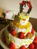 クリスマスシフォン３段ケーキ☆彡