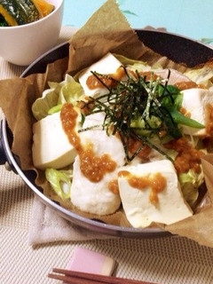 フライパンで簡単 豆腐と豚肉の野菜蒸し-レシピのメイン写真