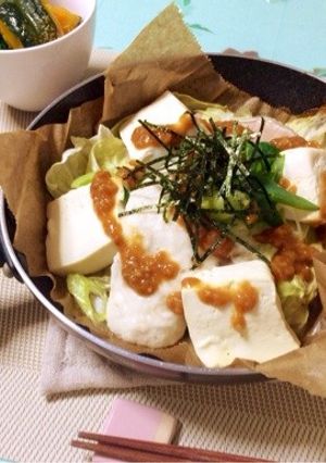 フライパンで簡単 豆腐と豚肉の野菜蒸し-レシピのメイン写真