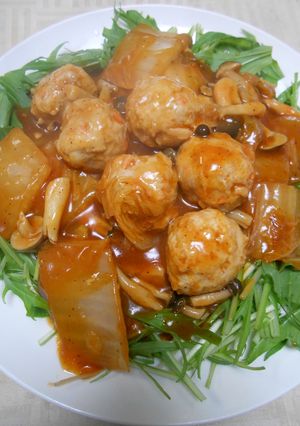 鶏肉団子と白菜のピリ辛ケチャップ煮-レシピのメイン写真