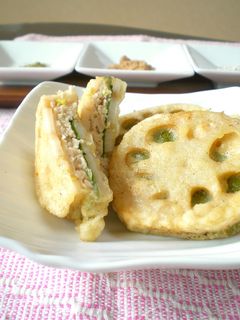 れんこんの鶏ミンチのはさみ揚げ-レシピのメイン写真