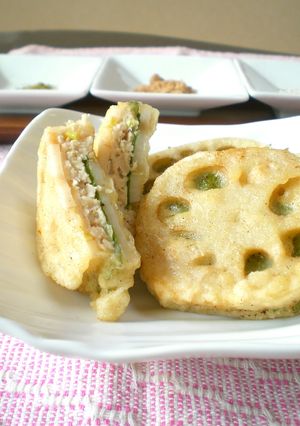 れんこんの鶏ミンチのはさみ揚げ-レシピのメイン写真