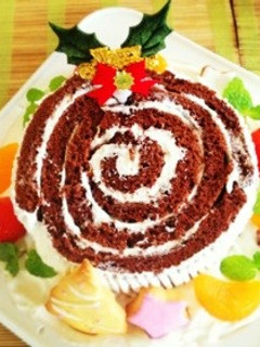太株ブッシュドノエル☆クリスマスケーキ☆-レシピのメイン写真