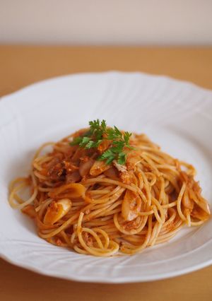オイルサーディンと長ネギのトマトパスタ-レシピのメイン写真