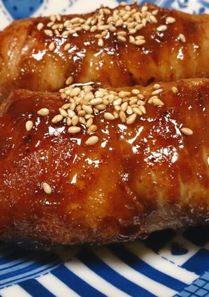 肉巻きおにぎり☆焼肉のたれ-レシピのメイン写真