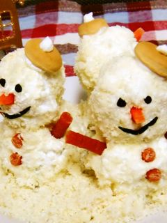 犬用雪だるまケーキ(クリスマス)-レシピのメイン写真