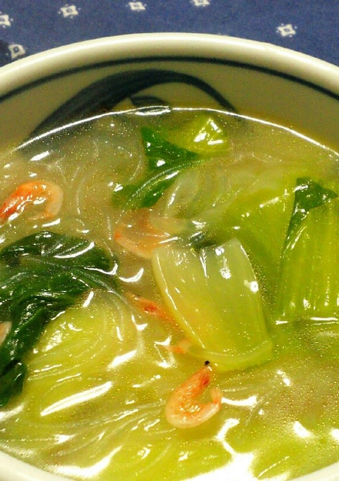簡単☆青梗菜と春雨の中華スープ-レシピのメイン写真