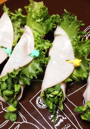 ハムで野菜巻き巻き〜柚子胡椒風味。-レシピのメイン写真