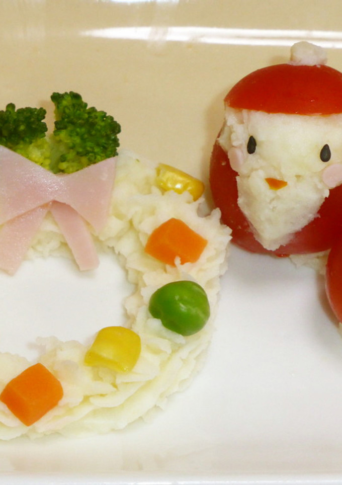 簡単！ミニトマトのサンタさん＆簡単リース-レシピのメイン写真