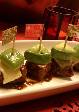 ハンバーグ&アボガド&チーズのピンチョス-レシピのメイン写真