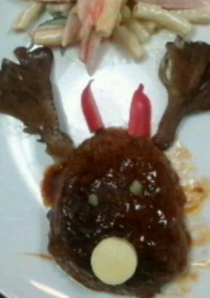 クリスマスに！ 簡単トナカイのハンバーグ-レシピのメイン写真