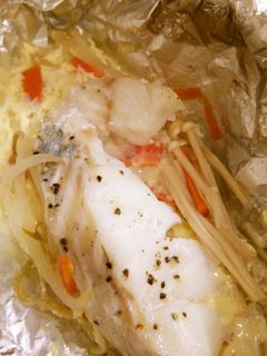白身魚と卵のホイル蒸し-レシピのメイン写真