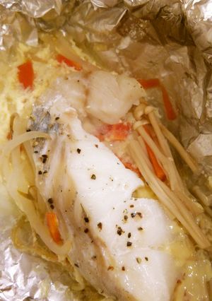 白身魚と卵のホイル蒸し-レシピのメイン写真