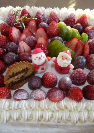 大きなクリスマスデコレーションケーキ-レシピのメイン写真