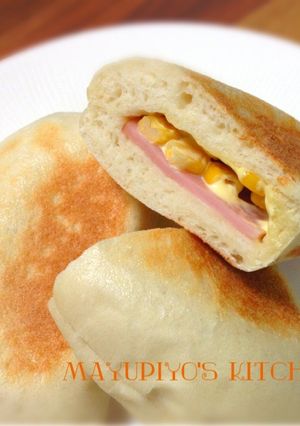 HBで楽チン♪もちふわナン♡ハム包み-レシピのメイン写真