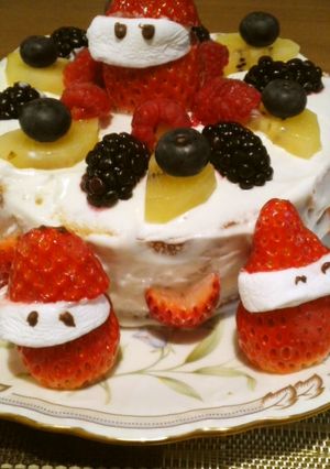 市販スポンジ☆クリスマスデコレーション-レシピのメイン写真