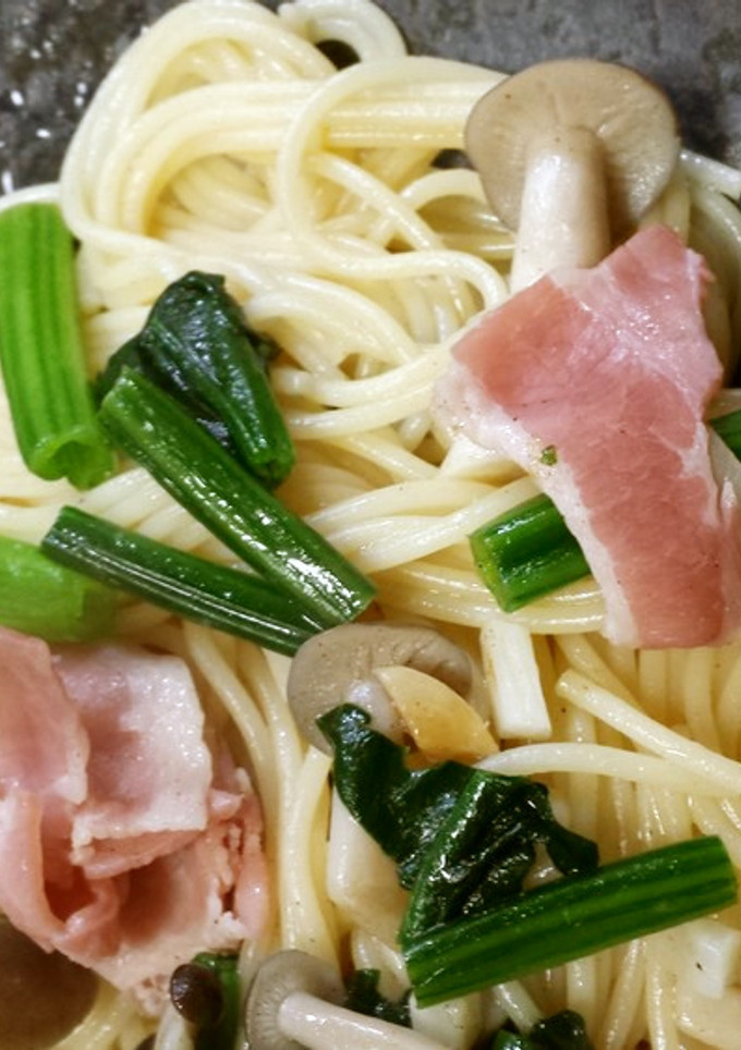 ベーコンときのことほうれん草のパスタ。-レシピのメイン写真