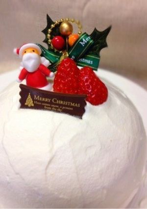 生クリームたっぷりクリスマスドームケーキ-レシピのメイン写真