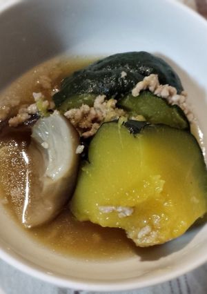 黒皮かぼちゃと椎茸のそぼろ煮-レシピのメイン写真