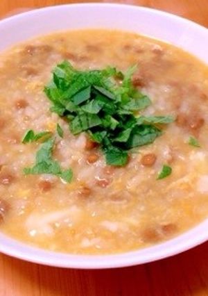 一人ランチに☆とろとろ納豆卵雑炊-レシピのメイン写真