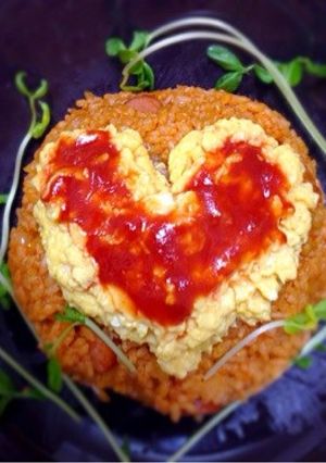 ♡簡単ハートのオムライス♡-レシピのメイン写真