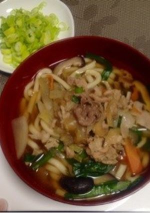 野菜たっぷりうどん 豚肉の時雨煮のっけ-レシピのメイン写真