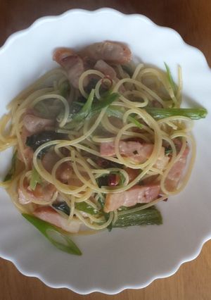 ベーコンとネギのピリ辛パスタ-レシピのメイン写真