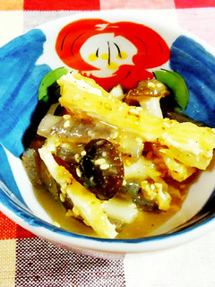 蒟蒻・しめじと炙りうす揚げの酢味噌あえ♪-レシピのメイン写真