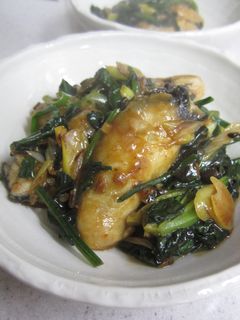 牡蠣とほうれん草の豆鼓炒め-レシピのメイン写真